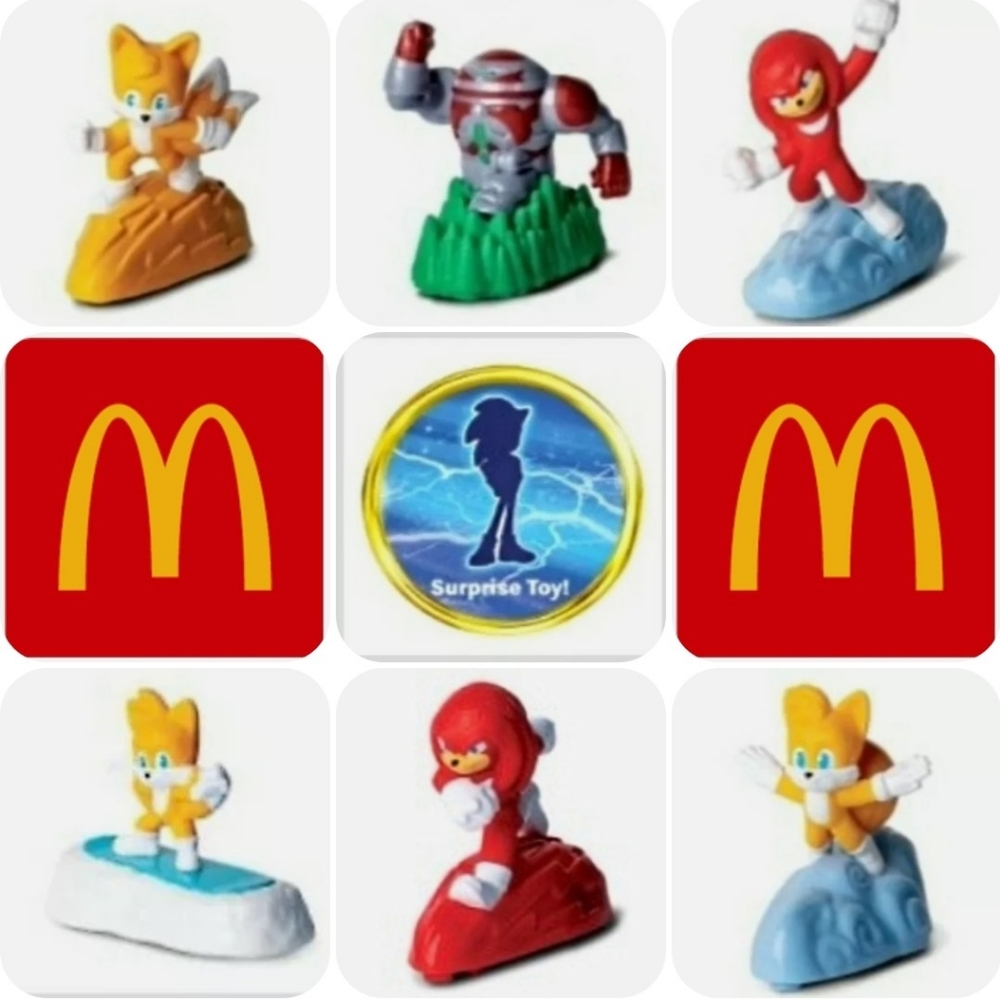 7 McDonalds Canada Sonic2 Toys+Box with SUPER SONIC + 2 toys n/a in US + more